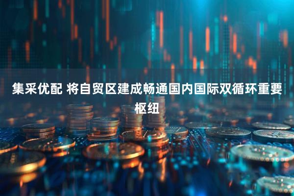 集采优配 将自贸区建成畅通国内国际双循环重要枢纽